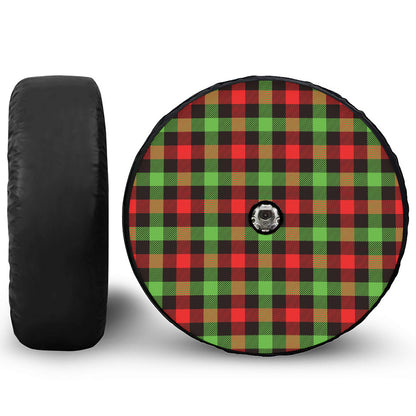 Green Red And Black Buffalo Plaid Print Tire Cover With Camera Hole