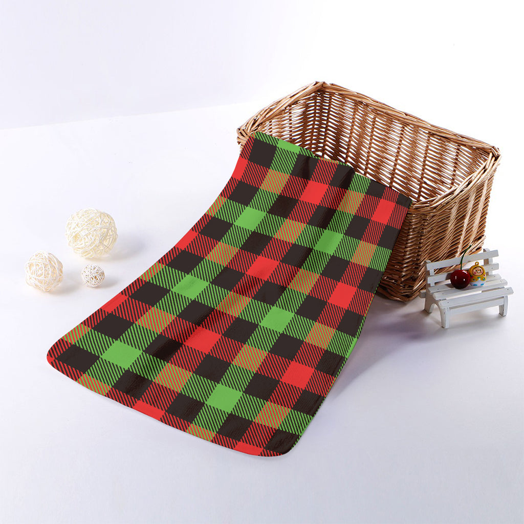Green Red And Black Buffalo Plaid Print Towel