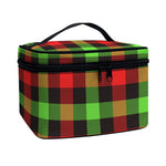 Green Red And Black Buffalo Plaid Print Travel Makeup Bag