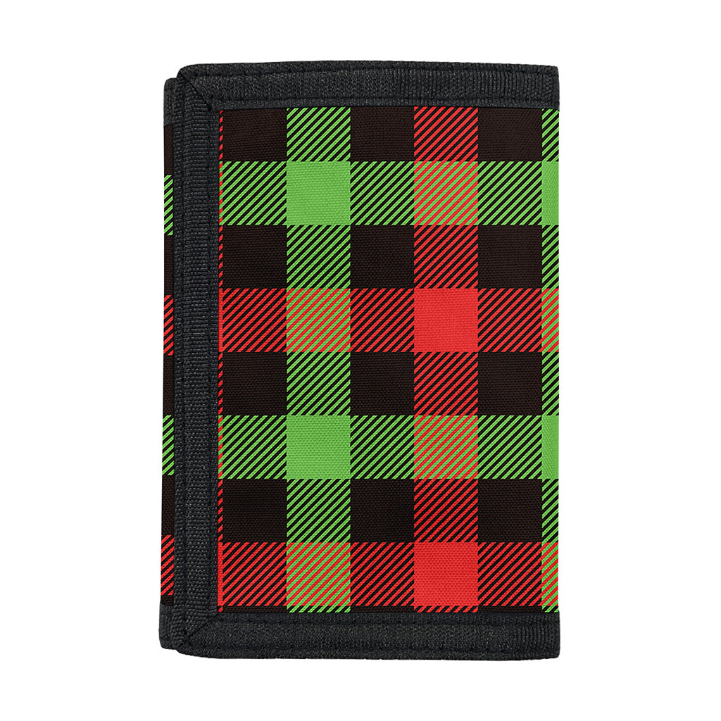 Green Red And Black Buffalo Plaid Print Trifold Wallet
