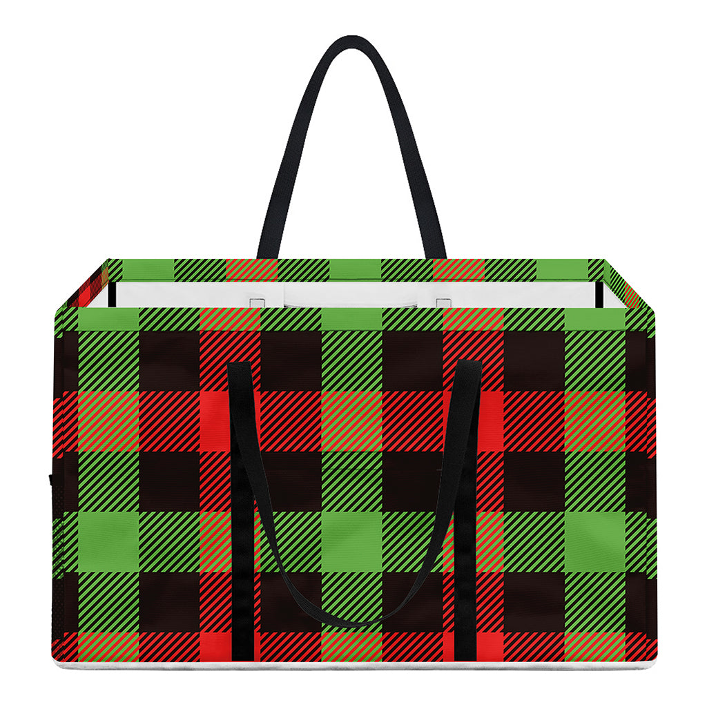 Green Red And Black Buffalo Plaid Print Utility Tote Bag