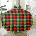 Green Red And Black Buffalo Plaid Print Waterproof Round Tablecloth