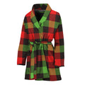 Green Red And Black Buffalo Plaid Print Women's Bathrobe