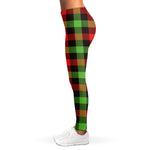 Green Red And Black Buffalo Plaid Print Women's Leggings