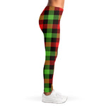 Green Red And Black Buffalo Plaid Print Women's Leggings