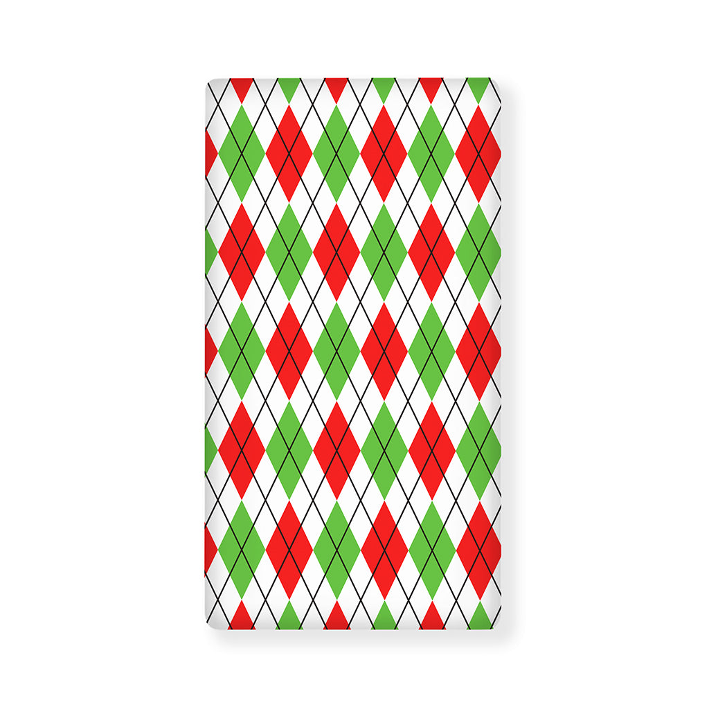 Green Red And White Argyle Pattern Print Baby Crib Sheet