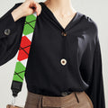 Green Red And White Argyle Pattern Print Bag Strap