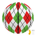 Green Red And White Argyle Pattern Print Basketball