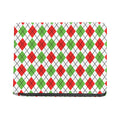 Green Red And White Argyle Pattern Print Bifold Wallet