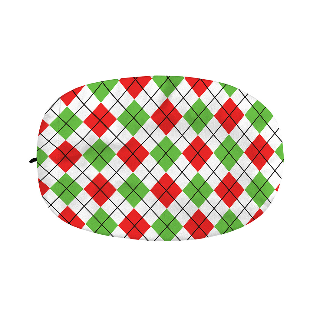 Green Red And White Argyle Pattern Print Car Side Mirror Covers