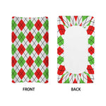 Green Red And White Argyle Pattern Print Changing Pad Cover