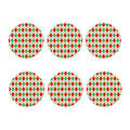 Green Red And White Argyle Pattern Print Coaster Set