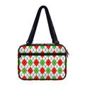 Green Red And White Argyle Pattern Print Double Strap Bible Bag