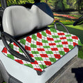 Green Red And White Argyle Pattern Print Golf Cart Seat Cover