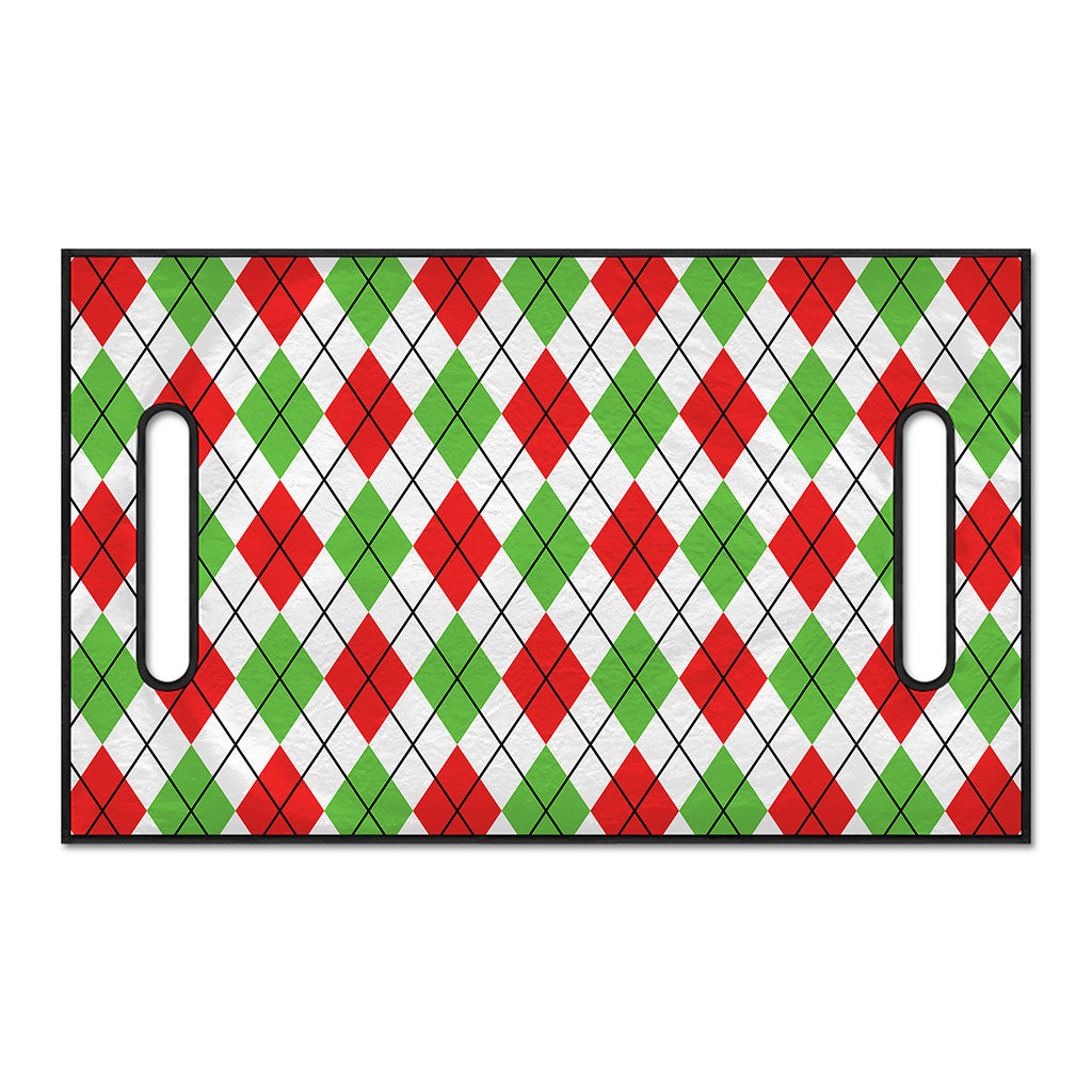 Green Red And White Argyle Pattern Print Golf Cart Seat Cover