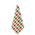 Green Red And White Argyle Pattern Print Hand Towel