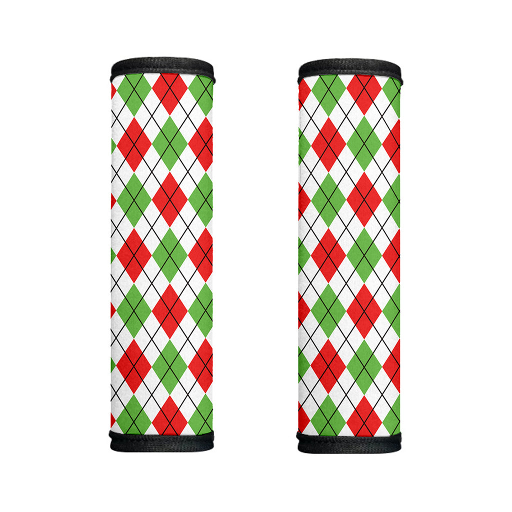 Green Red And White Argyle Pattern Print Handle Covers