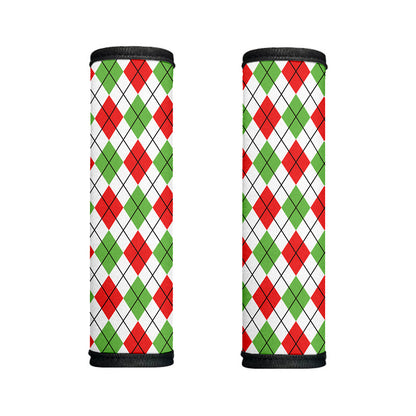 Green Red And White Argyle Pattern Print Handle Covers