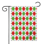 Green Red And White Argyle Pattern Print House Flag