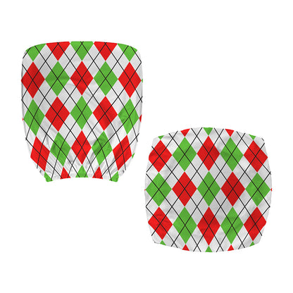 Green Red And White Argyle Pattern Print Office Chair Cover