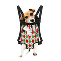Green Red And White Argyle Pattern Print Pet Carrier Backpack