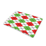 Green Red And White Argyle Pattern Print Pet Cooling Mat Cover