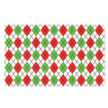 Green Red And White Argyle Pattern Print Polyester Doormat