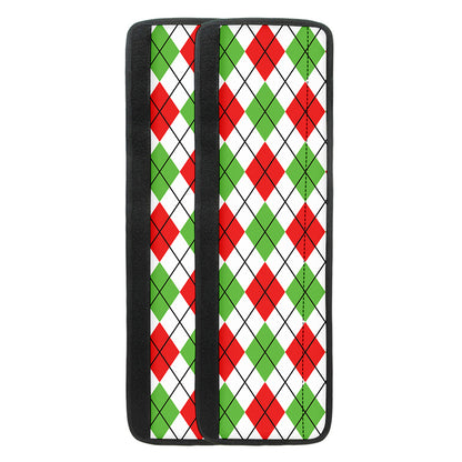 Green Red And White Argyle Pattern Print Refrigerator Handle Covers