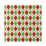 Green Red And White Argyle Pattern Print Silk Bandana