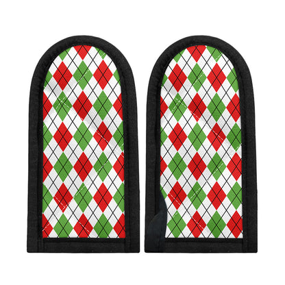 Green Red And White Argyle Pattern Print Skillet Handle Cover