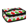Green Red And White Argyle Pattern Print Small Lunch Bag