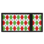 Green Red And White Argyle Pattern Print Trifold Wallet