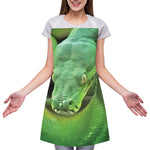 Green Reticulated Python Snake Print Adjustable Apron