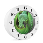 Green Reticulated Python Snake Print Alarm Clock