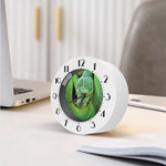 Green Reticulated Python Snake Print Alarm Clock