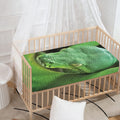 Green Reticulated Python Snake Print Baby Crib Sheet
