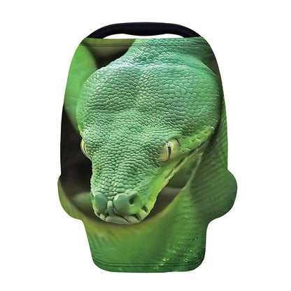 Green Reticulated Python Snake Print Baby Seat Cover