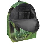 Green Reticulated Python Snake Print Backpack