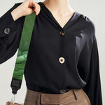 Green Reticulated Python Snake Print Bag Strap