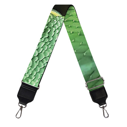 Green Reticulated Python Snake Print Bag Strap