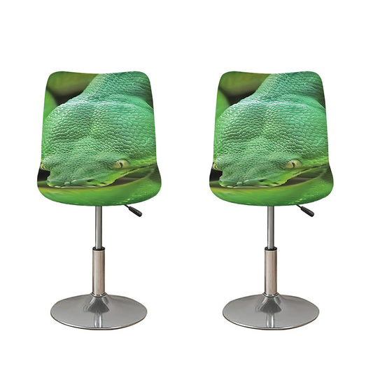 Green Reticulated Python Snake Print Bar Stool Covers