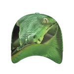 Green Reticulated Python Snake Print Baseball Cap