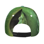 Green Reticulated Python Snake Print Baseball Cap