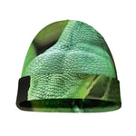 Green Reticulated Python Snake Print Beanie