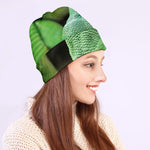 Green Reticulated Python Snake Print Beanie