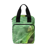 Green Reticulated Python Snake Print Bible Tote Bag