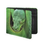 Green Reticulated Python Snake Print Bifold Wallet