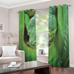 Green Reticulated Python Snake Print Blackout Grommet Curtains