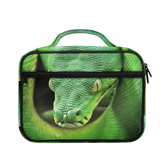 Green Reticulated Python Snake Print Briefcase Bible Bag