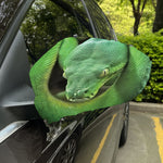Green Reticulated Python Snake Print Car Side Mirror Covers